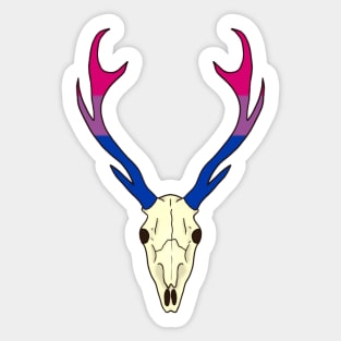 Bisexual Pride Deer Skull Sticker